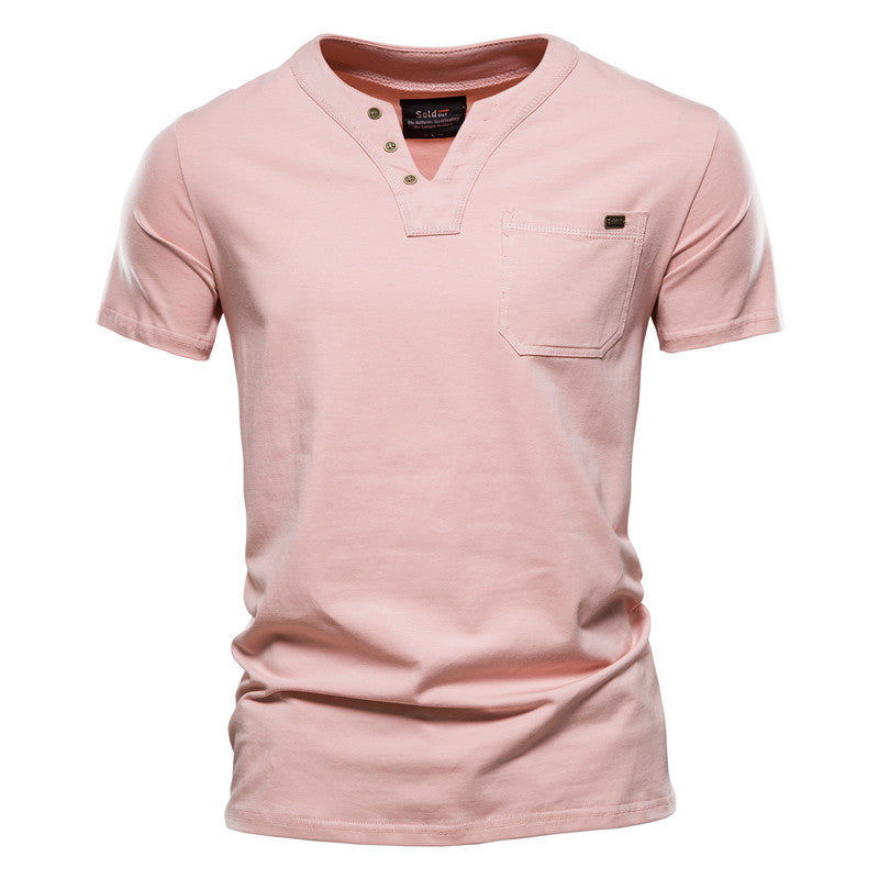 Sports T-shirt Slim Fit Cotton Pocket Men's T-shirt