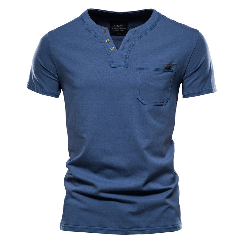 Sports T-shirt Slim Fit Cotton Pocket Men's T-shirt