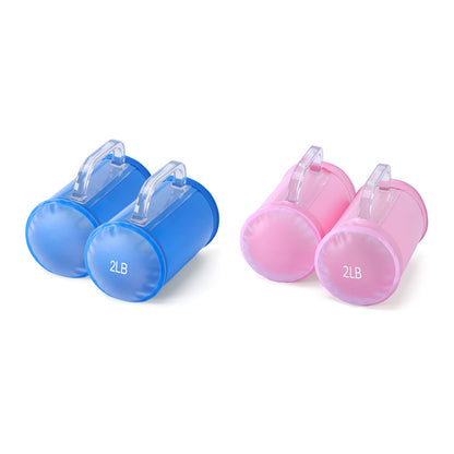 2x2lbs Water Dumbbell Pairs Portable Free Weights Adjustable Yoga Exercise Fitness Women Dumbbell Travel  Training Set