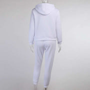 Simple Solid Color Hooded Casual Suit