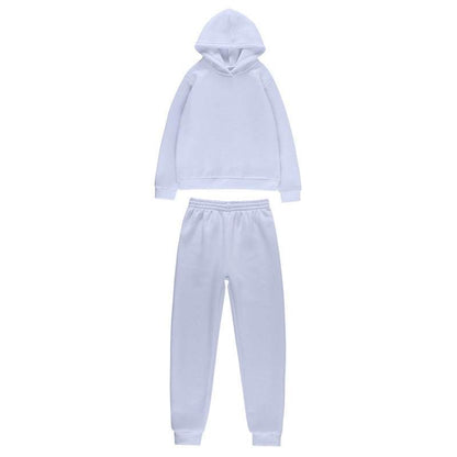 Simple Solid Color Hooded Casual Suit