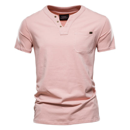 Sports T-shirt Slim Fit Cotton Pocket Men's T-shirt