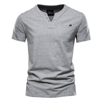 Sports T-shirt Slim Fit Cotton Pocket Men's T-shirt