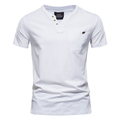 Sports T-shirt Slim Fit Cotton Pocket Men's T-shirt