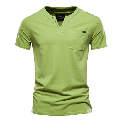 Sports T-shirt Slim Fit Cotton Pocket Men's T-shirt