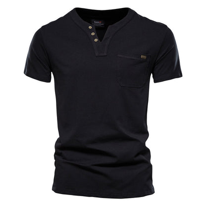Sports T-shirt Slim Fit Cotton Pocket Men's T-shirt