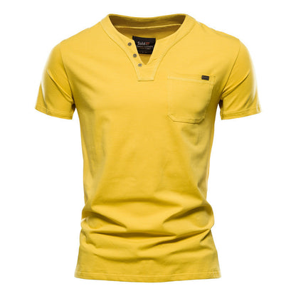 Sports T-shirt Slim Fit Cotton Pocket Men's T-shirt