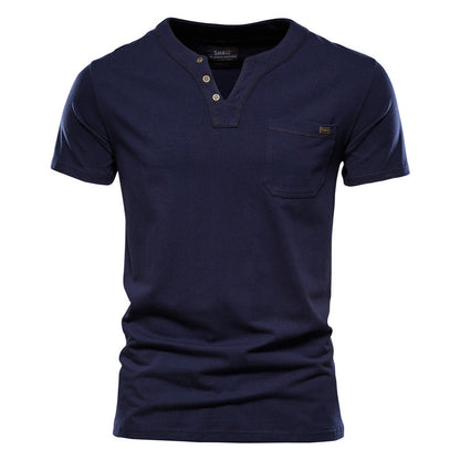 Sports T-shirt Slim Fit Cotton Pocket Men's T-shirt