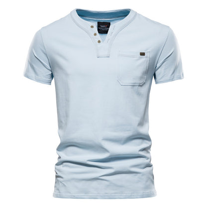 Sports T-shirt Slim Fit Cotton Pocket Men's T-shirt