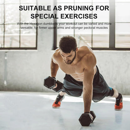 20LB 2 HDRS Rubber Coated Solid Cast Iron Dumbbells