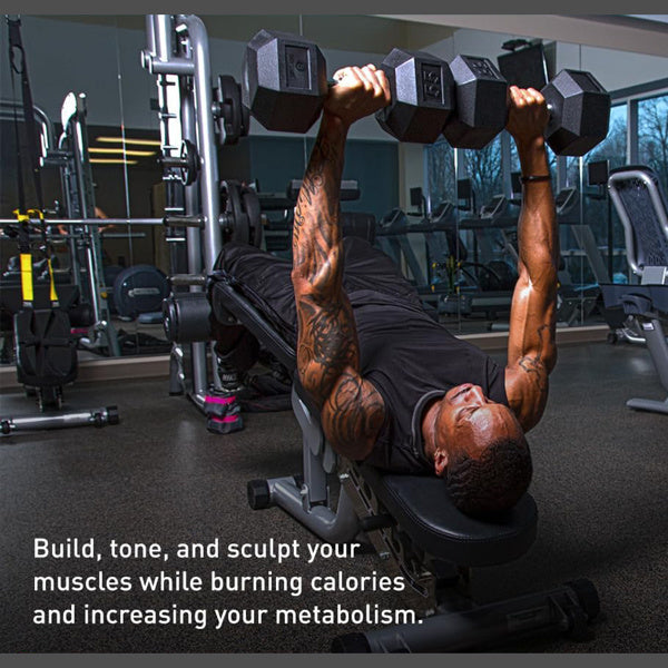 20LB 2 HDRS Rubber Coated Solid Cast Iron Dumbbells