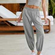 Ladies Two-piece Set Solid Color Casual Suit Short Sleeveless