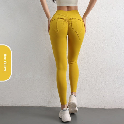 High Waist Hip Lift Yoga Pants With Pockets Women's