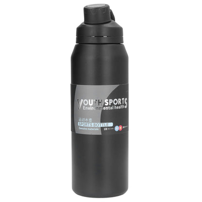 Metal Water Bottle 1000ml 304 Stainless Steel Thermal Insulation Portable Insulated Water BottleBlack
