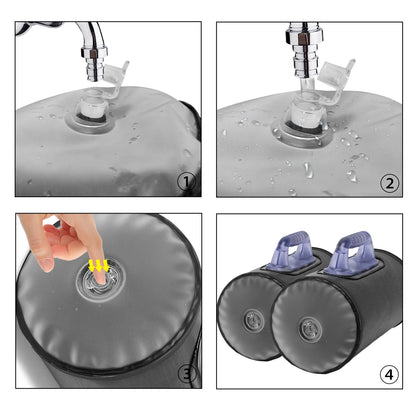 2X10lb Water Dumbbell Pairs Free Weights Adjustable Portable Travel Fitness Home Gym Sports Yoga Exercise Training Set