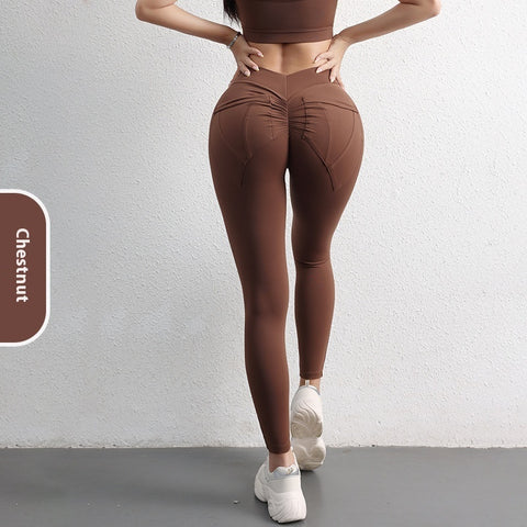 High Waist Hip Lift Yoga Pants With Pockets Women's