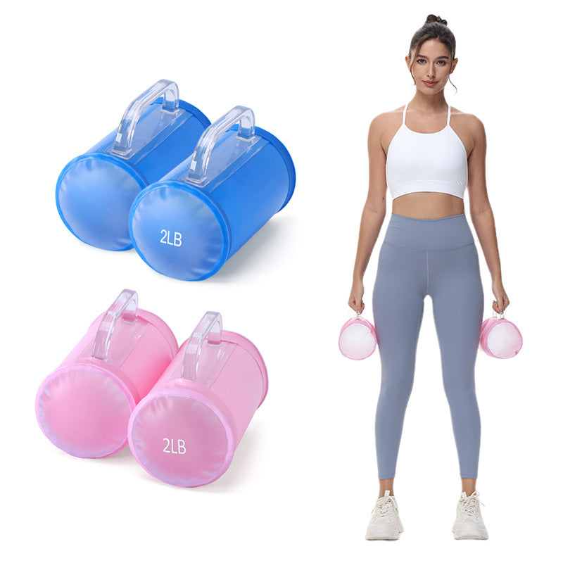 2x2lbs Water Dumbbell Pairs Portable Free Weights Adjustable Yoga Exercise Fitness Women Dumbbell Travel  Training Set