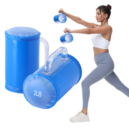 2x2lbs Water Dumbbell Pairs Portable Free Weights Adjustable Yoga Exercise Fitness Women Dumbbell Travel  Training Set