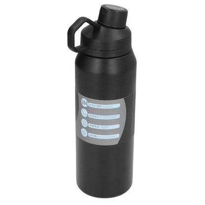 Metal Water Bottle 1000ml 304 Stainless Steel Thermal Insulation Portable Insulated Water BottleBlack