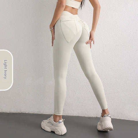 High Waist Hip Lift Yoga Pants With Pockets Women's