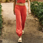 Ladies Two-piece Set Solid Color Casual Suit Short Sleeveless