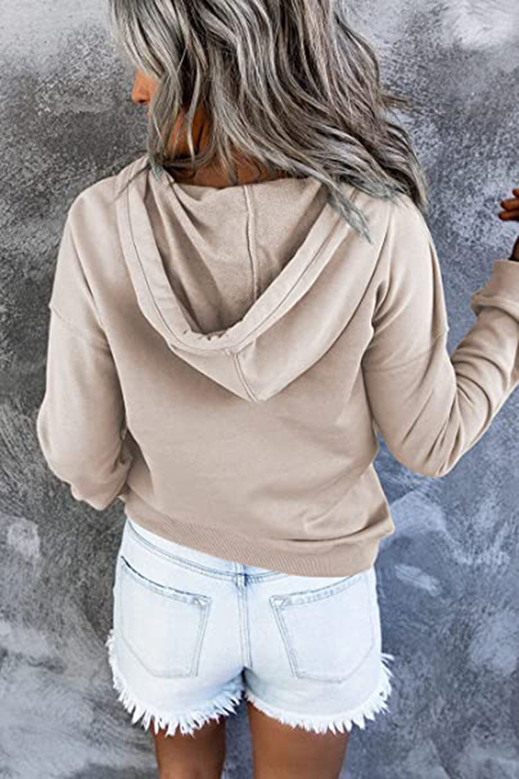 Long-sleeved Hooded Sweatshirt With Pockets