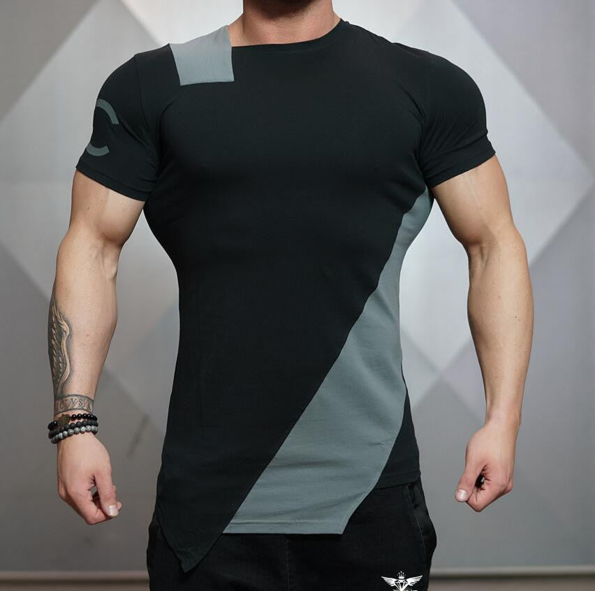Muscle Slim Fit Men's Sports T-shirt Short Sleeve