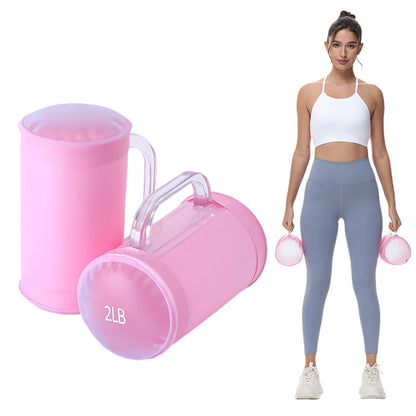 2x2lbs Water Dumbbell Pairs Portable Free Weights Adjustable Yoga Exercise Fitness Women Dumbbell Travel  Training Set